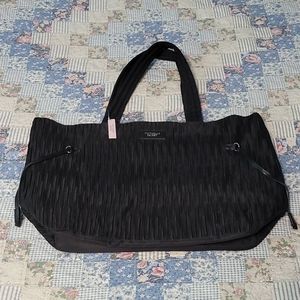 Victoria's Secret Black Pleated Tote